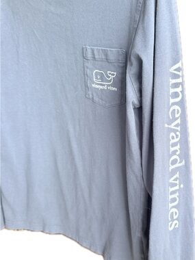 Vineyard Vines Long Sleeve Pocket Tee in Navy